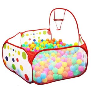pop up playpen and ball pit with hoop red 4akid 1