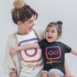 instagramer influencer mother and kids t shirt