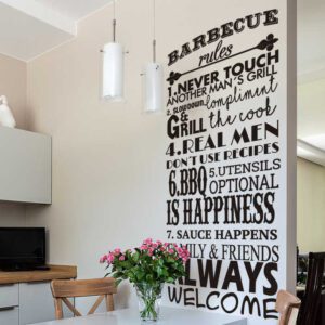 bbq rules kitchen wall decal