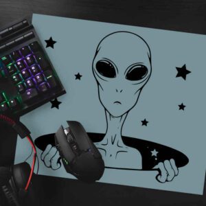 alien in the hole galaxy design gaming vinyl mouse pad