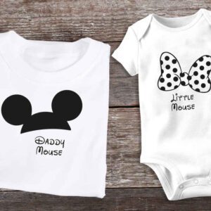 family members micky mouse mother and daughter shirt
