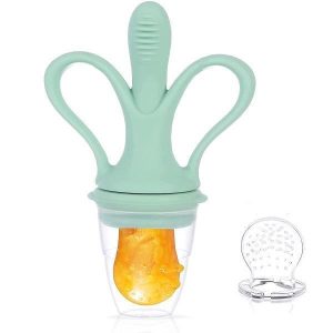 2 in 1 baby banana teether and baby safety feeder assorted colours 4akid 1
