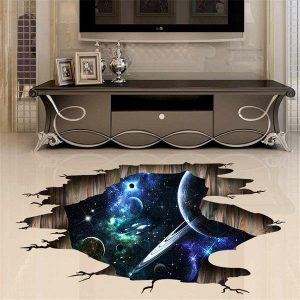 3d wall or floor stickers dark saturn with galaxy 4akid 1