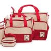 5 in 1 multifunctional baby diaper bag red dots 4akid
