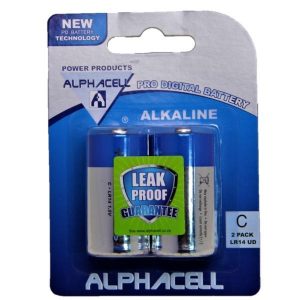 alphacell alkaline pro digital batteries size c 2pc 4akid