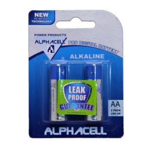 alphacell alkaline pro digital battery size aa 2pc 4akid