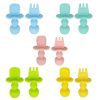 baby silicone spoon and fork set assorted colours 4akid 1