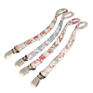 braided baby pacifier clips 4pc assorted colours 4akid 1